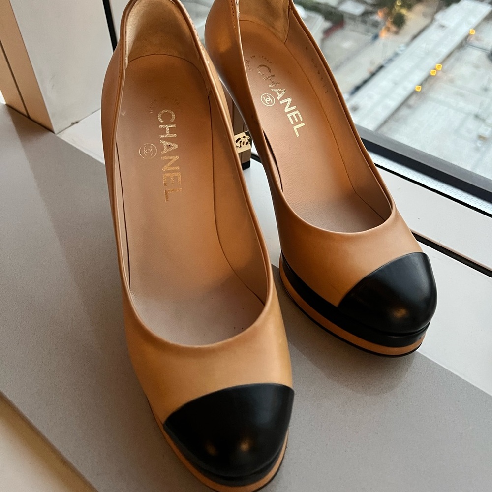 Chanel block heels